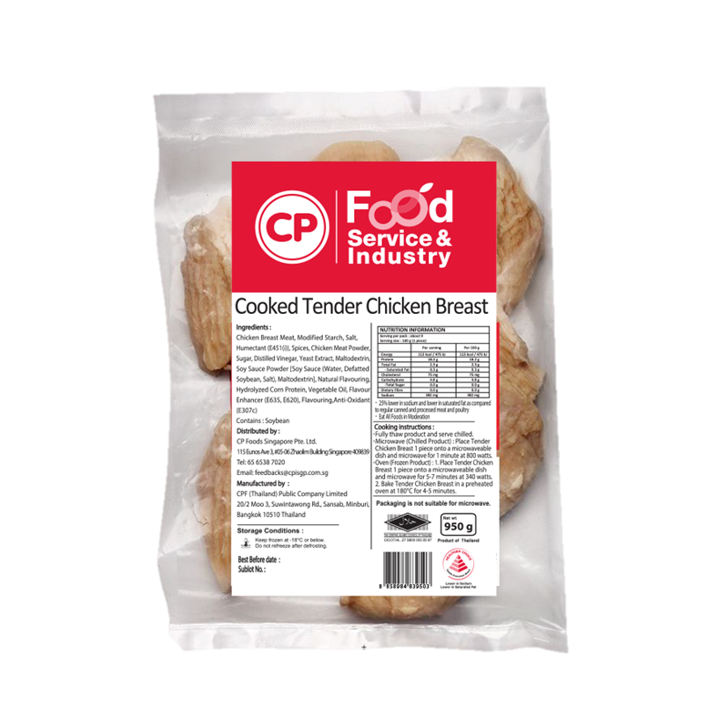 CP Cooked Tender Chicken Breast 1kg x 10pkt