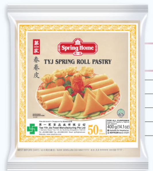 Spring Home Spring Roll Pastry Skin 6" Square 400gm (50sht x 40pkt)