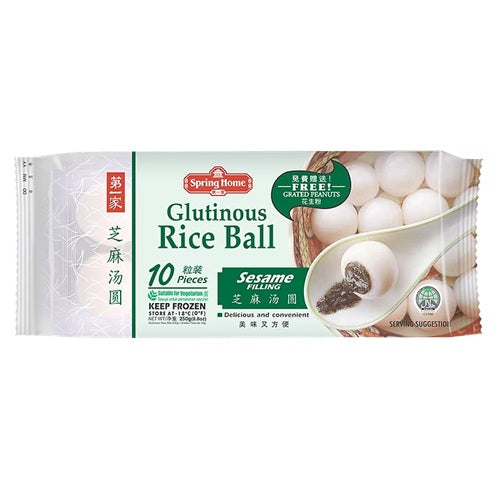 Spring Home Glutinous Rice Ball (Black Sesame with Grated Peanut) 20gm x 10pcs x 24pkt