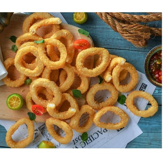 Tempura Natural Squid Rings (40-60 rings, MC 55%) 1kg x5pkt