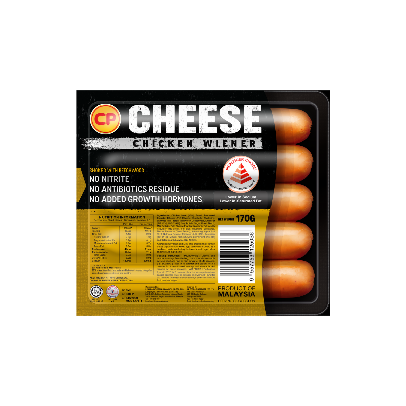 CP Cheese Chicken Wiener 170g x 24pkt